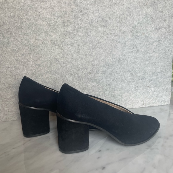 COS Black Suede Block Heels Size 39 - Picture 8 of 10